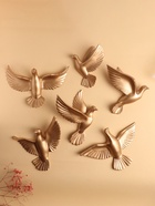 Набор настенный декор, панно TAKE IT EASY «Птички», 6 шт., золото, 14×23.5×6 см - Фото 1