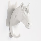 Декор настенный-вешалка "Конь" 12 x 3.8 см, белый - фото 6559223