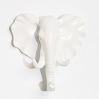 Декор настенный-вешалка "Слон" 11 x 10.5 см, белый - Фото 3
