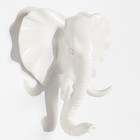 Декор настенный-вешалка "Слон" 11 x 10.5 см, белый - Фото 4