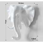 Декор настенный-вешалка "Слон" 11 x 10.5 см, белый - Фото 6