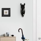 Декор настенный-вешалка "Конь"12 x 3.8 см, чёрный - фото 5895130