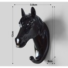 Декор настенный-вешалка "Конь"12 x 3.8 см, чёрный - фото 6559243