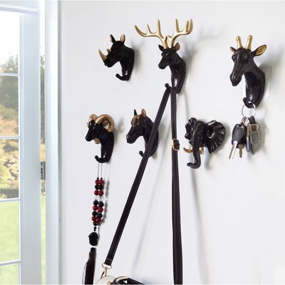 Декор настенный с вешалкой TAKE IT EASY «Олень», панно, 16.5×16 см, чёрный