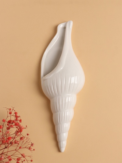 Декор настенный-ваза, панно TAKE IT EASY «Ракушка», 25×8.7 см, белый