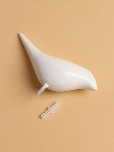 Декор настенный с вешалкой TAKE IT EASY «Птичка», панно, 13×4 см, белый