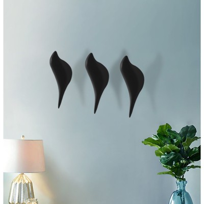 Декор настенный-вешалка "Птичка" 13 x 4 см, чёрный