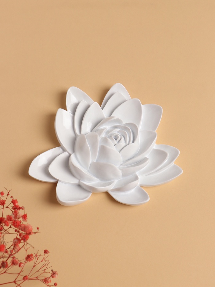 Декор настенный, панно TAKE IT EASY «Лотос», 14×15 см, белый