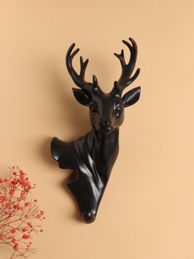 Декор настенный с вешалкой TAKE IT EASY «Олень», панно, 30×14 см, чёрный