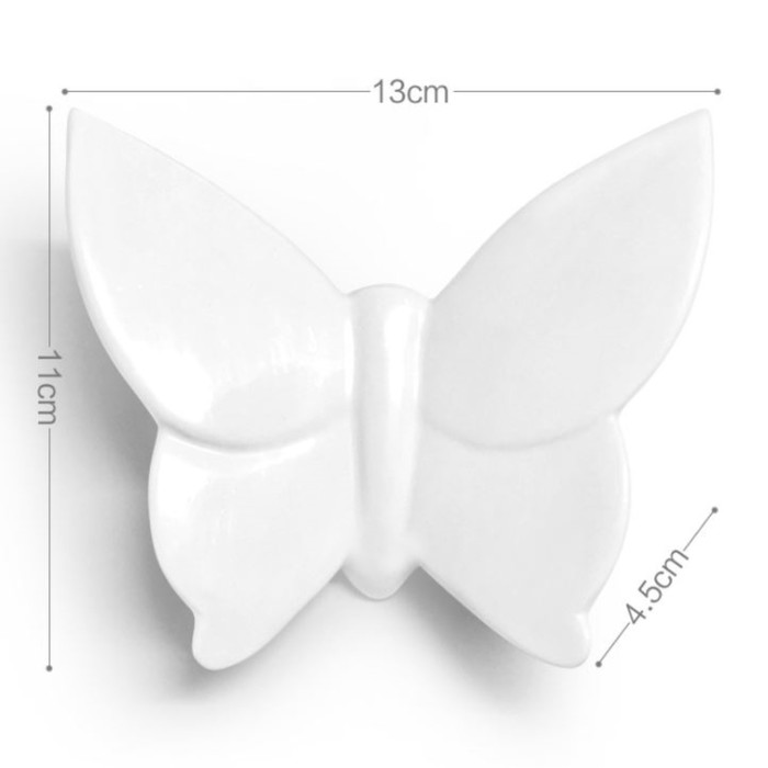 Декор настенный "Бабочки" 11 см x 13 см, белый, (набор 5 шт) - фото 1905945374