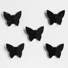 Декор настенный "Бабочки" 11 см x 13 см, черный ,( набор 5 шт) - фото 6559318