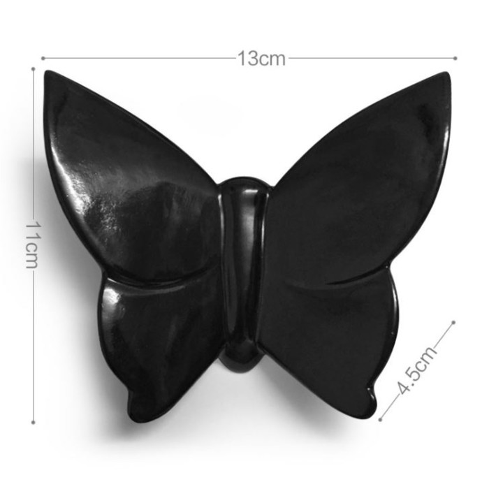 Декор настенный "Бабочки" 11 см x 13 см, черный ,( набор 5 шт) - фото 1905945379