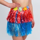 Гавайская юбка, 40 см, двухцветная красно-синяя - фото 9622373