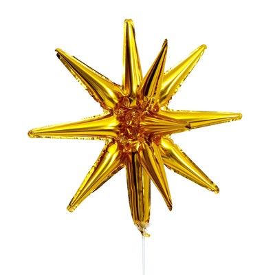 Воздушный шар фольгированный 21" «Объёмная звёзда», золотой