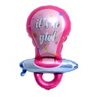Шар фольгированный 38" «Соска-пустышка для девочки», цвет розовый - фото 3040352