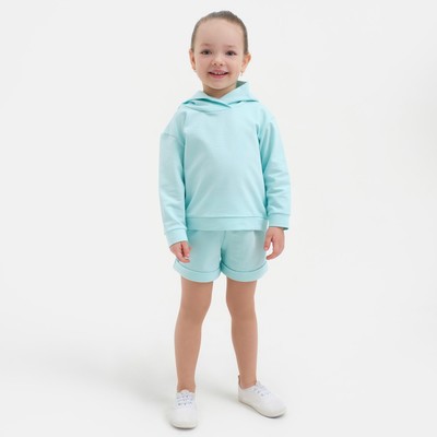 Костюм детский (толстовка, шорты) KAFTAN "Basic line", рост 110-116, цвет бирюзовый