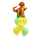 Букет из воздушных шаров «С Днём РРРРождения, динозавр», набор 6 шт., фольга, латекс - фото 21516783