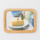 Маслёнка Heaven, 15.5×11.5×7 см, бамбук, крышка пластик, белая - Фото 3