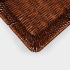 Корзинка для фруктов и хлеба Доляна «Огайо», 26×20.5×6.5, пластик, плетёная, прямоугольная, коричневая - Фото 5