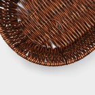 Корзинка для фруктов и хлеба Доляна «Огайо» 28×21×7.5 см, пластик, плетёная, овальная, коричневая - Фото 3