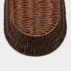 Корзинка для фруктов и хлеба Доляна «Огайо» 28×21×7.5 см, пластик, плетёная, овальная, коричневая - Фото 4