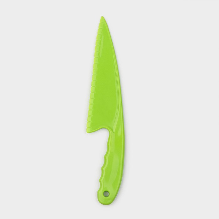 Нож для торта Доляна, 28,5×6 см, цвет зелёный - Фото 1