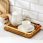 Поднос Ferra, 30×20 см, цвет коричнево-золотой - Фото 1