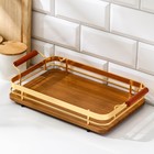 Поднос Ferra, 30×20 см, цвет коричнево-золотой - Фото 2