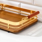 Поднос Ferra, 30×20 см, цвет коричнево-золотой - Фото 3