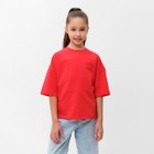 Футболка детская MINAKU:Basic line kids, красная, рост 104 см - фото 23470838