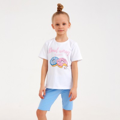 Велосипедки для девочки MINAKU, голубые, рост 134 см