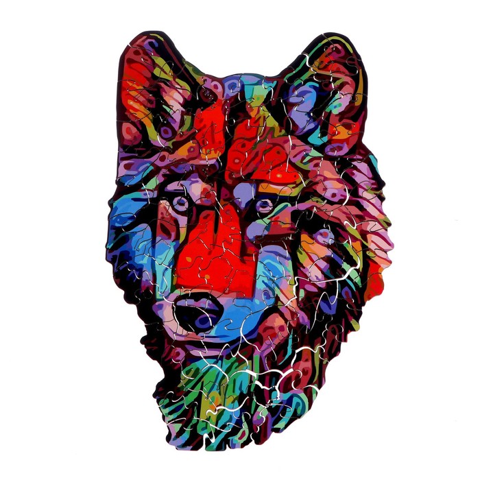 Пазл «Красочный серьёзный волк» - Фото 1