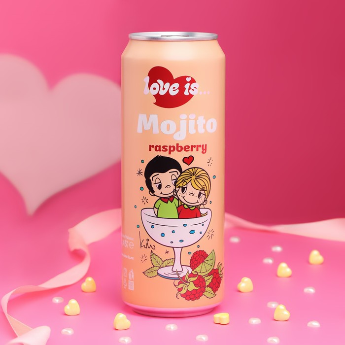 Газированный напиток Love Is Мохито, со вкусом малины, 450 мл - Фото 1