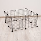 Вольер 8 секций, металлический, черный, 70×70×35 см, (35×35 см звено) - Фото 2