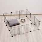 Вольер 12 секций, металлический, 105×105×35 см, (35×35 см звено), чёрный - Фото 1