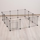 Вольер 12 секций, металлический, 105×105×35 см, (35×35 см звено), чёрный - Фото 2