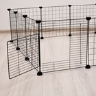 Вольер 12 секций, металлический, 105×105×35 см, (35×35 см звено), чёрный - Фото 3