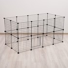 Вольер 24 секции, металлический, черный, 210×210×35 см, (35×35 см звено) - Фото 2