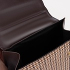 Сумка-мессенджер на клапане, длинный ремень, цвет коричневый - фото 42121948