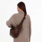 Сумка - мешок женская на молнии, 58×10×31 см, коричневая - фото 43248599