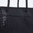 Сумка женская тоут на молнии, цвет чёрный - фото 21517675