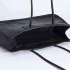 Сумка женская тоут на молнии, цвет чёрный - фото 21517676