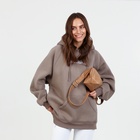 Сумка - мешок женская на молнии, 30×12×19 см, бежевая - Фото 12