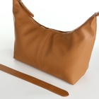 Сумка - мешок женская на молнии, 30×12×19 см, бежевая - Фото 2