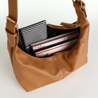 Сумка - мешок женская на молнии, 30×12×19 см, бежевая - Фото 9