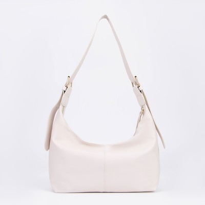 Сумка - мешок женская на молнии, 30×12×19 см, белая