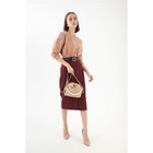 Сумка жен 25*14*12, отд на шнурке, бусы, бежевый - фото 804761956