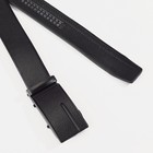 Ремень муж 06-01-03-03, 3,5*0,3*115 см, автомат, пряжка т-металл, черный - фото 804762301
