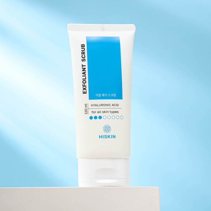 Эксфолиант скраб для умывания с гиалуроновой кислотой HISKIN, 120 мл 26779