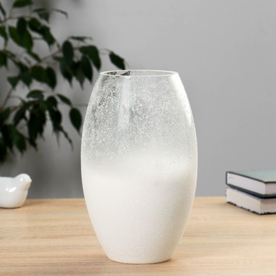 Ваза «Иней», h=25 см, d=9 см, стекло, белая